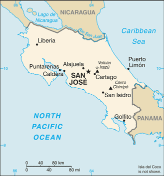 Costa Rica map