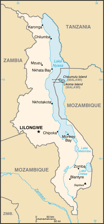 Malawi map