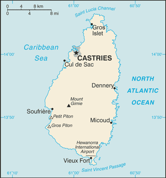 Saint Lucia map