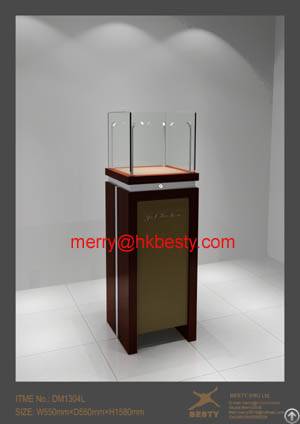 mdf cube jewelry display case led spotlights