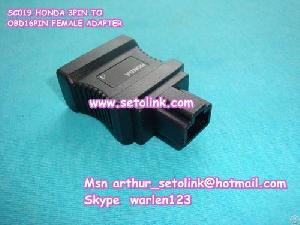 Sc019 Honda 3 Pin To Obd16pin Female Adapter Connector