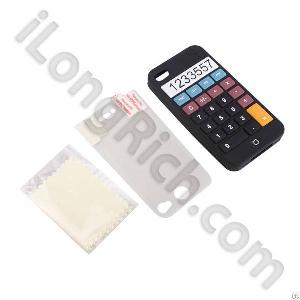 Calculator Soft Silicone Cases For Iphone 4 And 4s-black