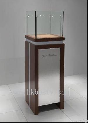 Cube Pedestal Display Case In Jewelry Store
