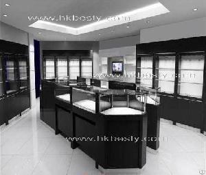 Diamond Jewelry Store Display Showcases, Diamond Jewelry Store Design With Black Colour