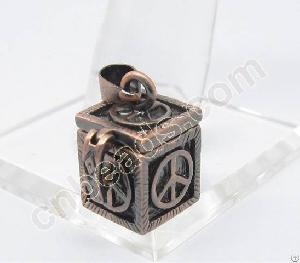 Antique Copper Square Pandora Box Peace Design Charm Boxes 2012 Fashion Jewelry Accessories
