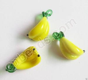 Banana Charms Handmade Glass Charm Mini Lampwork Glass Pendants 2012 Fashion Jewelry Accessories