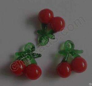 Cherry Glass Charms Lampwork Fruit Glass Charm Mini Handmade Pendants 2012 Fashion Jewelry