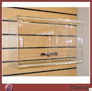 Clear Wall Mounting Exquisite Acrylic / Lucite Showcase With Lock