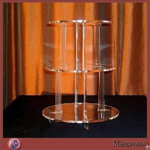Round 3-tier Transparent Acrylic Cake Display Holder Shelf For Party