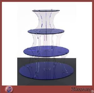 Thickening 4-tier Colored Acrylic Cake Shelf / Lucite Cake Holder