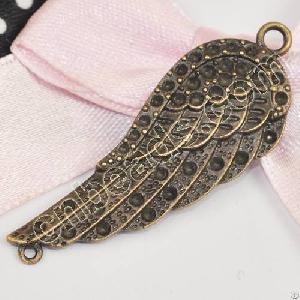 Wing Metal Charm Rhienstone Fit Alloy Pendants 2012 Fashion Jewelry Accessories