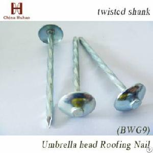 Galvanized Nail With Cap For Roofing Bwg9x 2.5 Inch