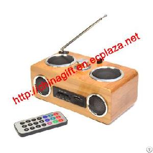 Hi-fi Bamboo Speaker With Fm