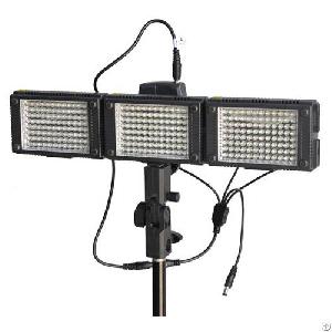 Hdv-z96 3pcs Led Video Lights Support Stand Sony Plate 1x4 Dc Cable On Coollcd