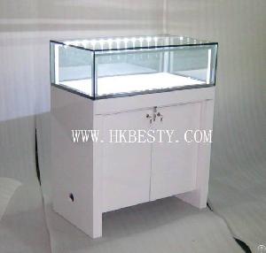 Glossy White Jewelry Counter With Led Lighting System