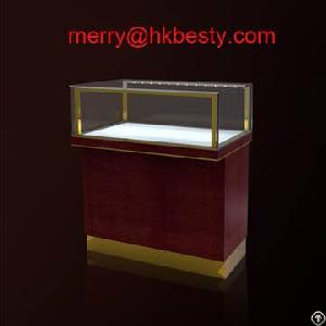Jewelry Counter Showcase, Glass Wood Case For Jewelry Store