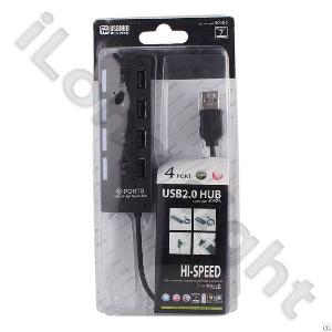 Multipurpose Socket Styles 4 Ports Usb 2.0 High Speed Hub For Iphone Ipad Ipod Black