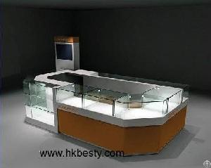 Jewelry Display Kiosk In Wood And Glass