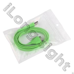 Color Flat Noodle Style Usb Data Charger Cable For Iphone Ipad Ipod Green