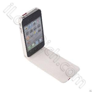 Stripe Styles Premium Leather Cases For Iphone 4-white