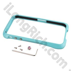 Theoor Series Color Metal Bumper Cases For Iphone4 / 4s-blue