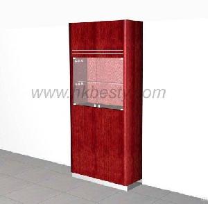 Lockable Red Color Display Cabinet, Jewelry Display Showcase