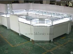 Shopping Malll Display Kiosk Or Jewelry Store Showcase Counter And Cabinet With Led