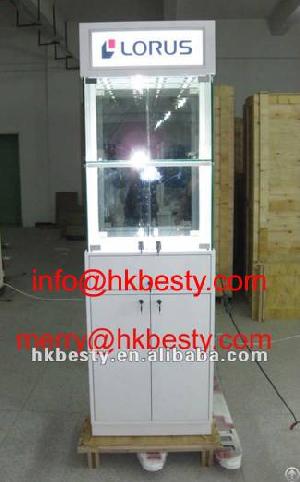 watch glass display cabinet led lights