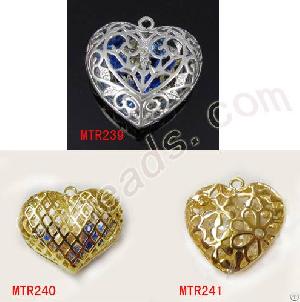 Heart Brass Charm Pendant 2012 Fashion Brass Jewelry Accessories