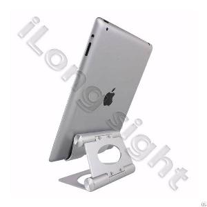 Portable Folding Pivot Aluminum Stand For Ipad Tablet Pc Iphone Smartphone Silver