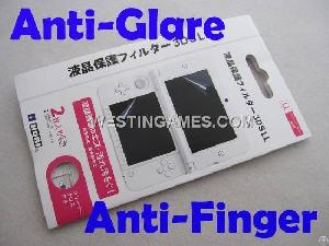 Hori Anti-glare Anti Finger Skin Screen Protector Film Green Clear For 3ds Ll / Xl