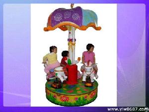 Coin Operated Carousel, Mini Merry-go-round, Kiddie Ride For Amusement Park