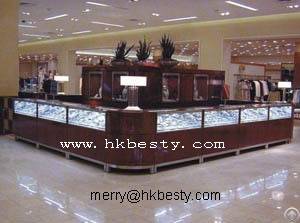 Solid Cherry Wood Jewelry Or Watch Display Showcase For Jewelry Store