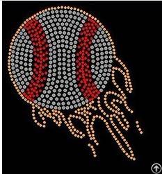 baseball rhinestone motifs transfer