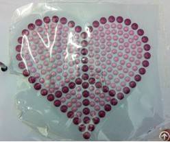 Lead Free Material Half Round Hot Fix Designs For The Heart