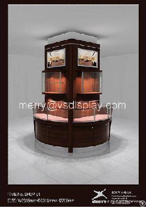 Round High Kiosk Design For Retail Store With High Power Led Light