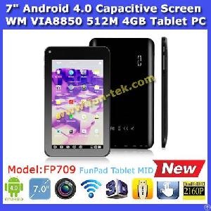 2012 wm8850 android 4 0 tablet pc cortex a9 1 2ghz 512mb 4gb mid fp709 funpad
