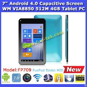 wondermedia tablet pc funpad fp709 via8850 cortex a9 solution