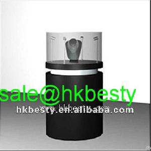 Black Round Display Case And Luxury Store Fixture With High Power Led Light