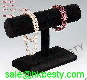 Black Single Row Jewelry Bracelet Display Of High End And High Quality