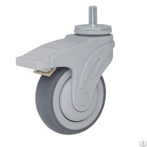 Thread Stem Hospital Bed Caster Wheel With Brake