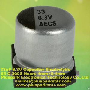 chip electrolytic capacitor 33uf 6 3v 85c 2000