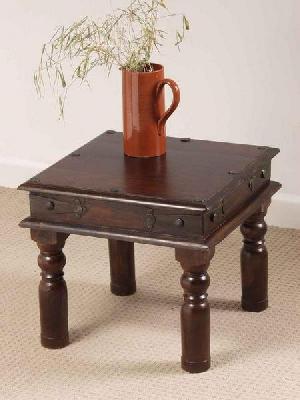 Dark Sheesham Hardwood Side Table, Wooden Table, Thakat Table, Wooden Furniture Manufacturer India