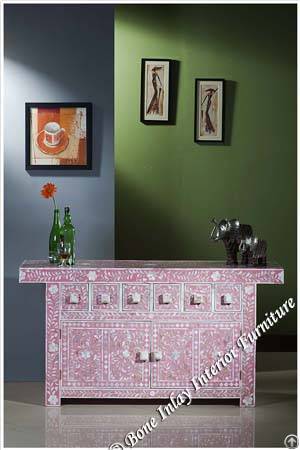 pink mother pearl inlay sideboard