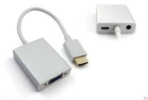 Hdmi To Vga 3.5mm Audio Mirco Usb Converter-aluminum Case With Cable Hdc23-h2v / A / Mb