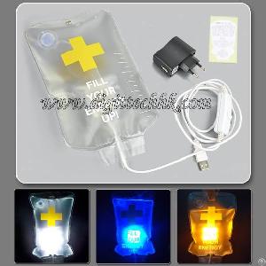 Novelty Led Hanging Hospital Drip Bag Shaped Lamp Table Hallway Porch Light Eu Plug