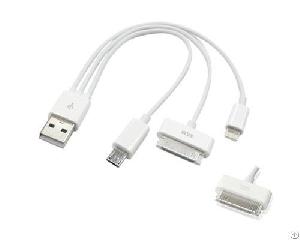Usb To Lightning 8 Pin / Apple 30pin / Samsung 30pin / Micro Usb 4 In 1 Charging Cable