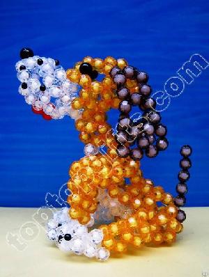 handmade acrylic beaded dog plastic beads animal decoration