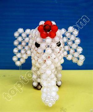Handmade Acrylic Beaded Elephant Plastic Beads Animal Decoration