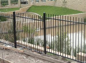 Sell Steel Fencing, Pre-galvanized / Aluminum, Powdercoated, Black Colour